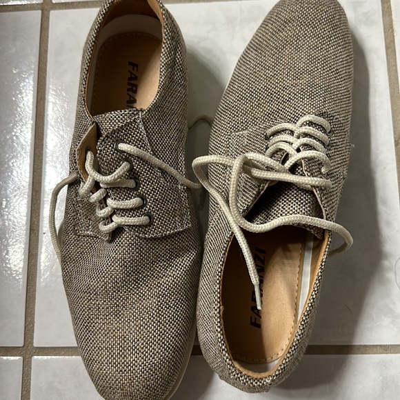 Faranzi Mens size 11 FY88B Tan Cloth Multi-colored Tweed Oxford. - Picture 3 of 11